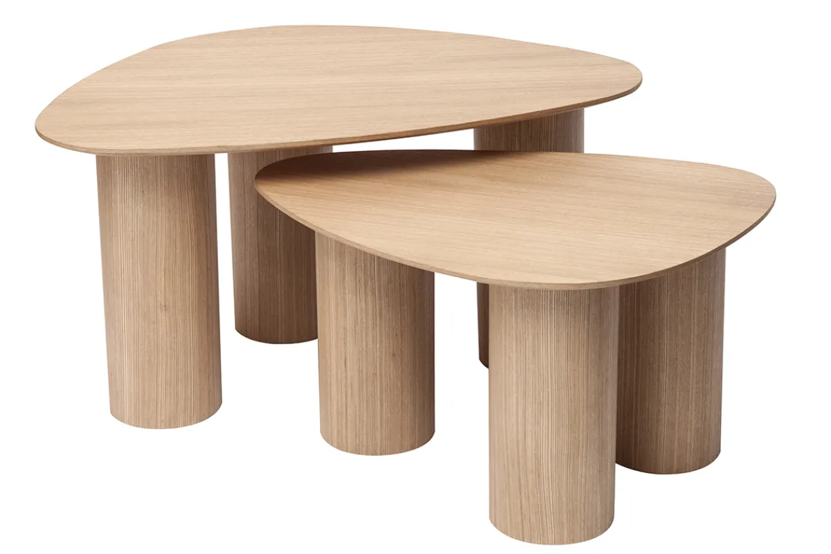 Miliboo Design-Beistelltische aus hellem Holz (2er-Set) FOLEEN* Couchtische