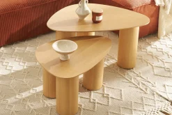 Miliboo Design-Beistelltische aus hellem Holz (2er-Set) FOLEEN* Couchtische