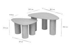 Miliboo Design-Beistelltische aus hellem Holz (2er-Set) FOLEEN* Couchtische