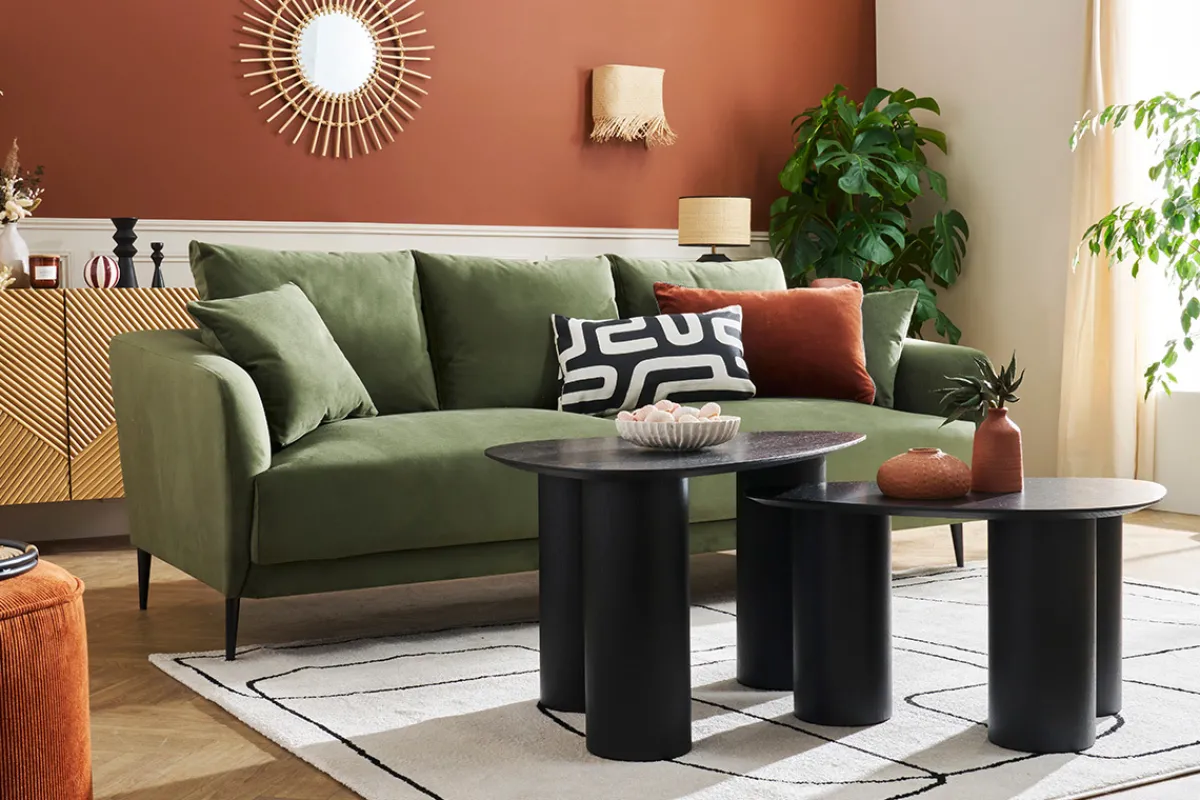 Miliboo Design-Beistelltische aus schwarzem Holz (2er-Set) FOLEEN* Couchtische