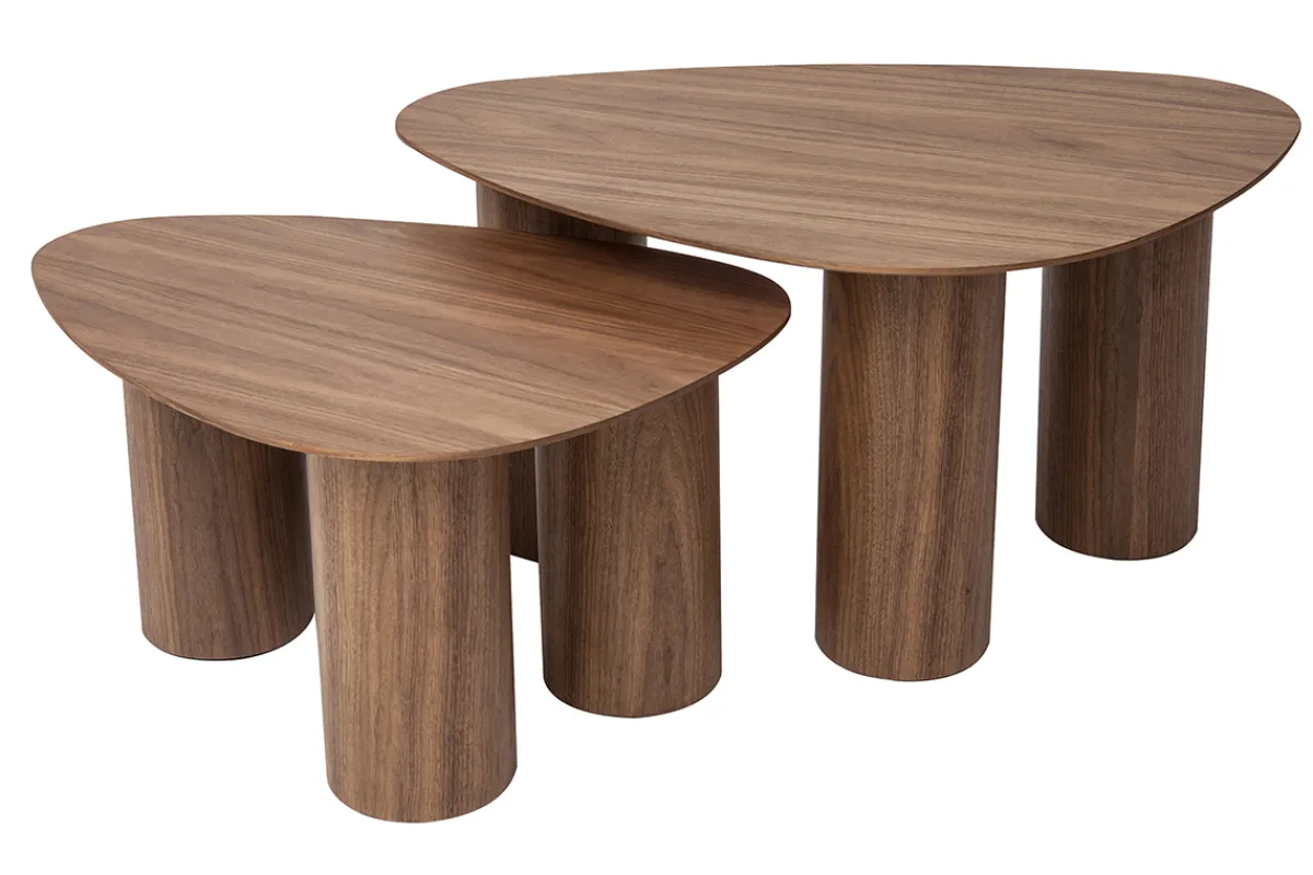 Miliboo Design-Beistelltische aus dunklem Holz (2er-Set) FOLEEN* Couchtische