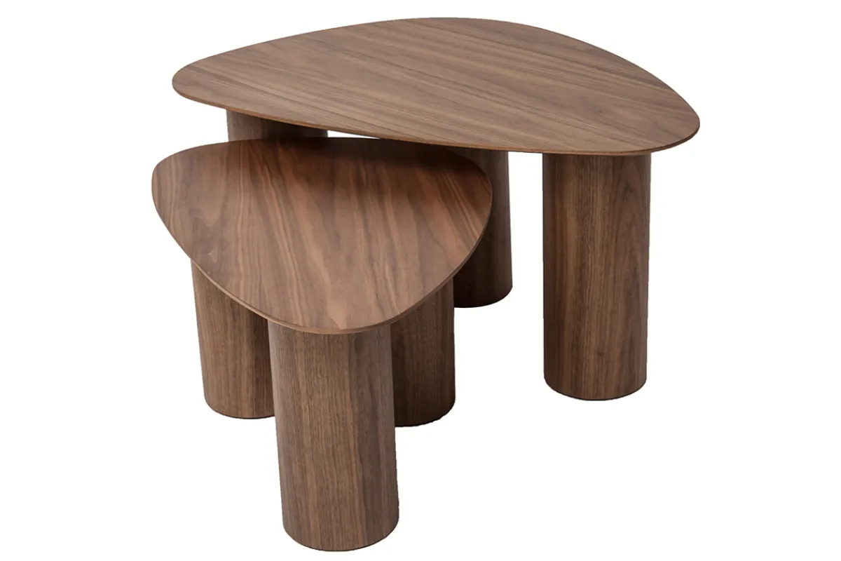 Miliboo Design-Beistelltische aus dunklem Holz (2er-Set) FOLEEN* Couchtische