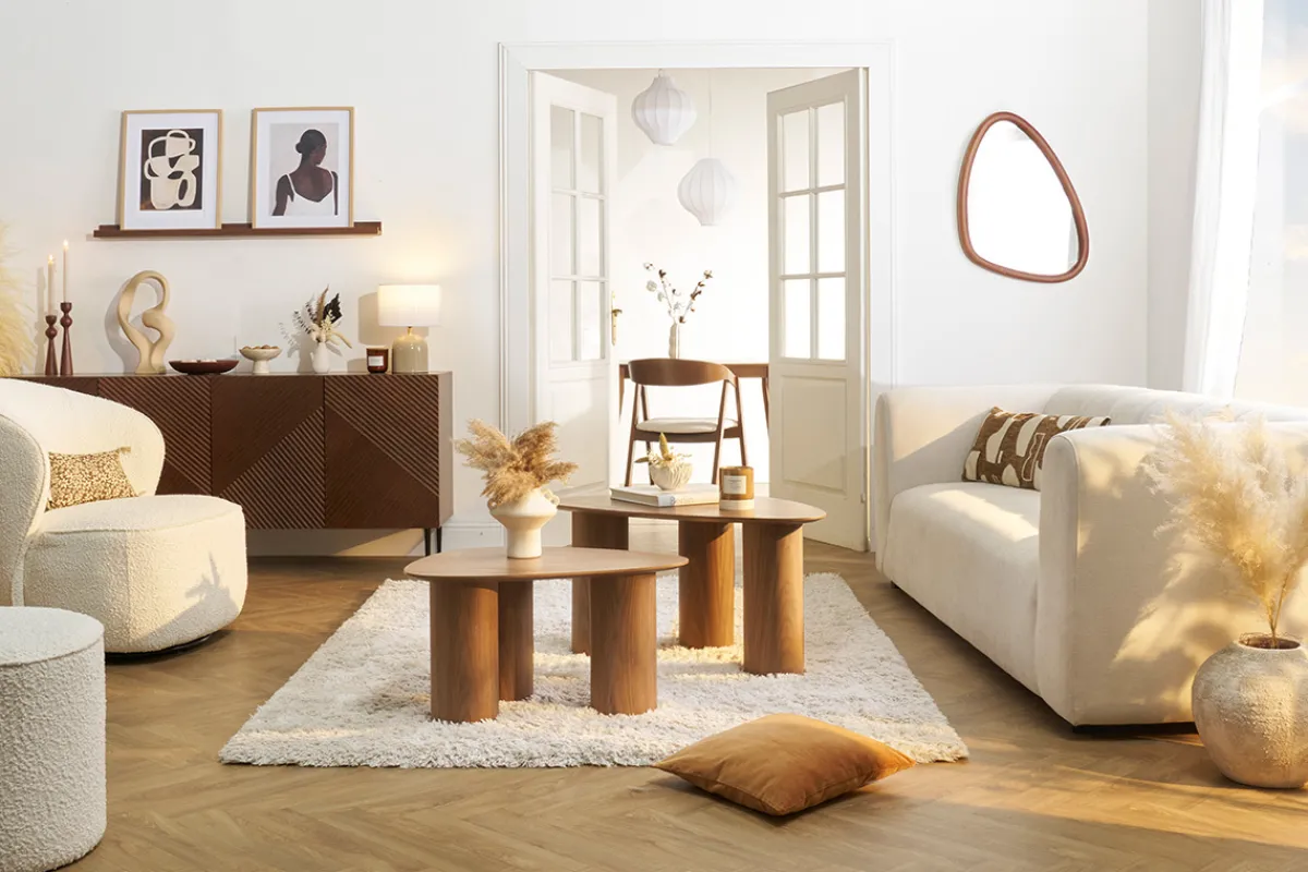 Miliboo Design-Beistelltische aus dunklem Holz (2er-Set) FOLEEN* Couchtische