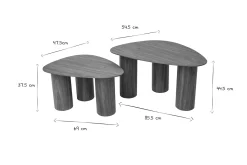 Miliboo Design-Beistelltische aus dunklem Holz (2er-Set) FOLEEN* Couchtische