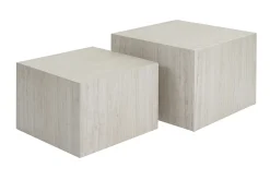 Miliboo Design-Bestelltische mit Travertin-Effekt (2er-Set) CALLA* Couchtische