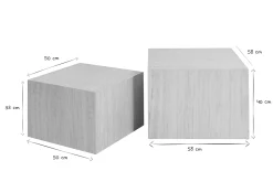 Miliboo Design-Bestelltische mit Travertin-Effekt (2er-Set) CALLA* Couchtische