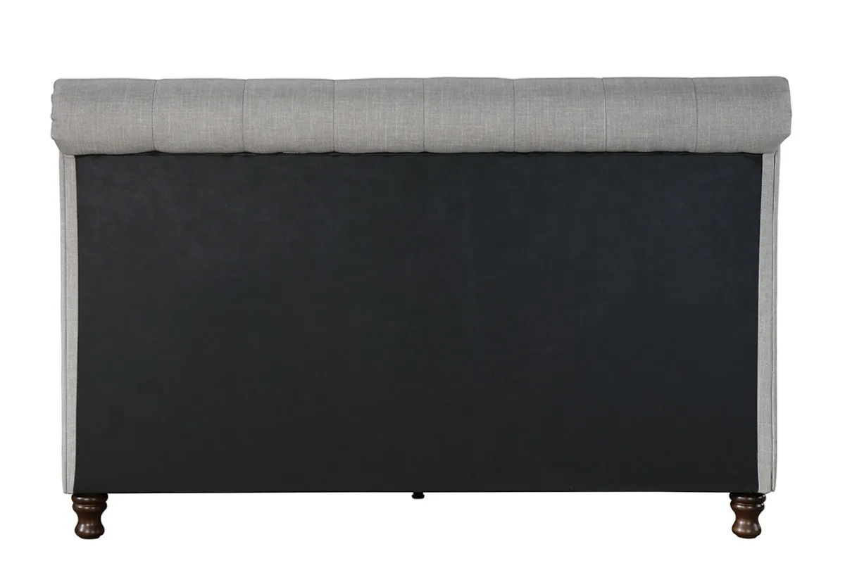 Miliboo Design-Bett 2 Personen 160 cm x 200 cm Samt Grau RILEY* Betten Für Erwachsene