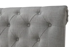 Miliboo Design-Bett 2 Personen 160 cm x 200 cm Samt Grau RILEY* Betten Für Erwachsene