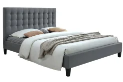 Miliboo Design-Bett gepolstert Stoff Hellgrau 160 x 200 cm DANAE* Betten Für Erwachsene