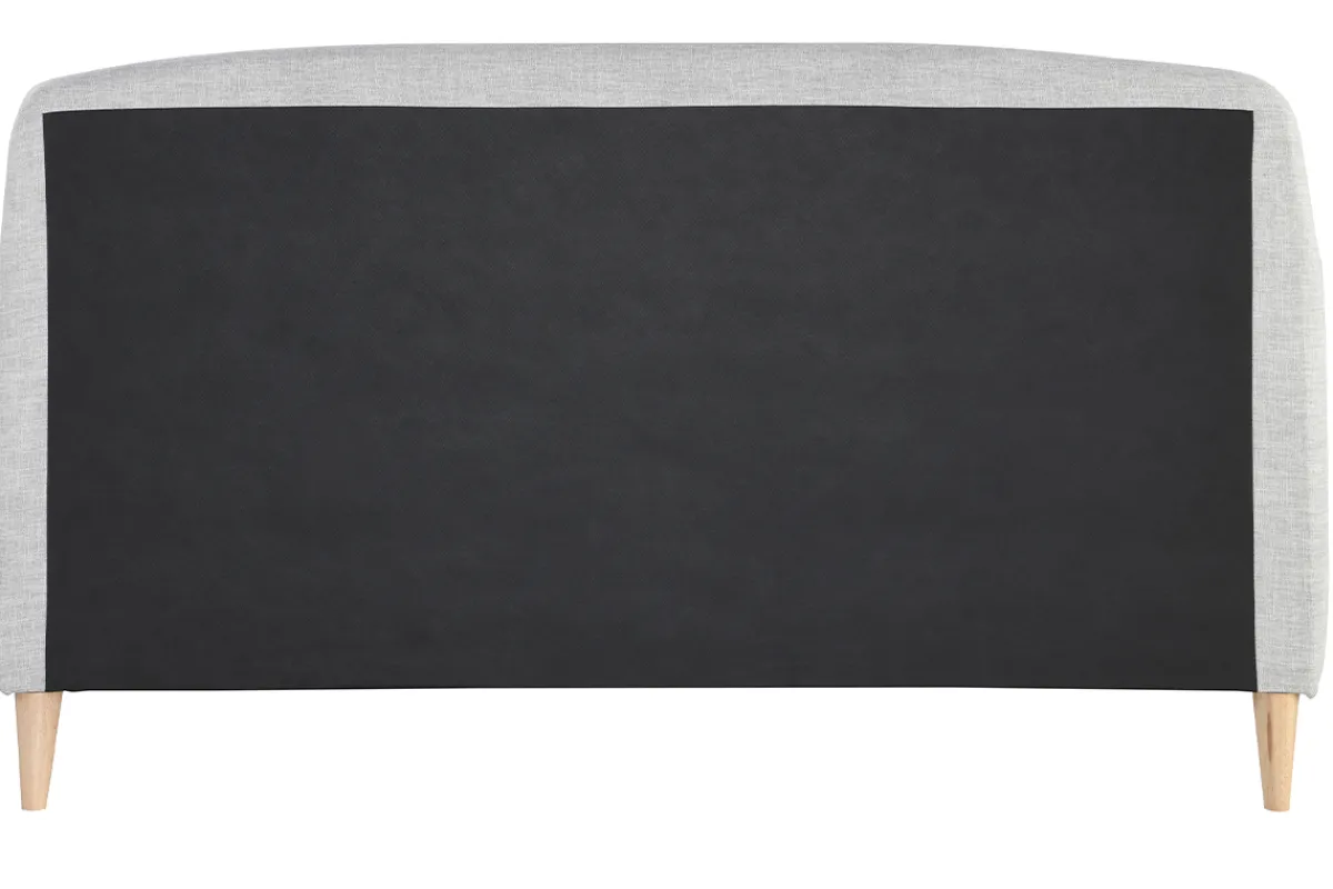 Miliboo Design-Bett Stoff Grau und Holz 160 x 200 cm NIELS* Betten Für Erwachsene