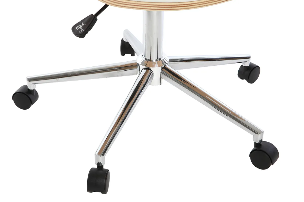 Miliboo Design-Bürosessel ARAMIS, weißes PU/helles Holz* Bürostühle|Bürostuhl Zum Kleinen Preis