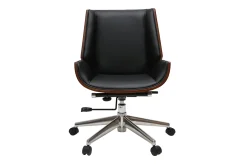 Miliboo Design-Bürosessel dunkles Holz und Schwarz CURVED* Bürostühle|Bürostuhl Zum Kleinen Preis