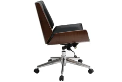 Miliboo Design-Bürosessel dunkles Holz und Schwarz CURVED* Bürostühle|Bürostuhl Zum Kleinen Preis