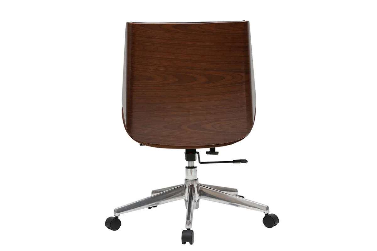 Miliboo Design-Bürosessel dunkles Holz und Schwarz CURVED* Bürostühle|Bürostuhl Zum Kleinen Preis