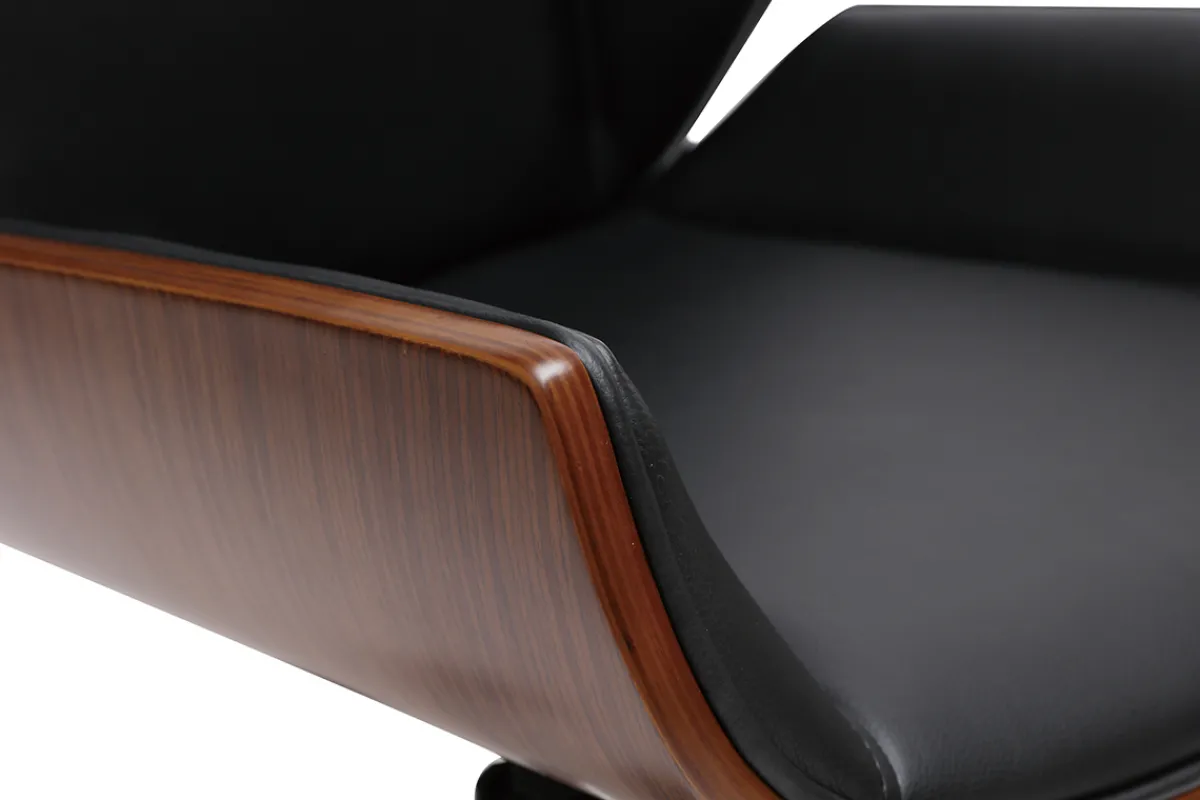Miliboo Design-Bürosessel dunkles Holz und Schwarz CURVED* Bürostühle|Bürostuhl Zum Kleinen Preis