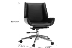 Miliboo Design-Bürosessel dunkles Holz und Schwarz CURVED* Bürostühle|Bürostuhl Zum Kleinen Preis