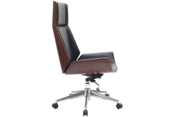 Miliboo Design-Bürosessel dunkles Holz und Schwarz CURVED* Bürostühle|Bürostuhl Zum Kleinen Preis