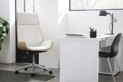 Miliboo Design-Bürosessel dunkles Holz und Schwarz CURVED* Bürostühle|Bürostuhl Zum Kleinen Preis