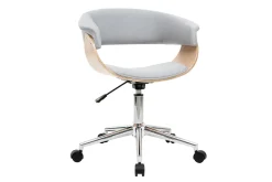 Miliboo Design-Bürosessel grauer Stoff und helles Holz OKTAV* Bürostühle|Bürostuhl Zum Kleinen Preis