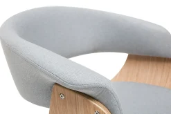 Miliboo Design-Bürosessel grauer Stoff und helles Holz OKTAV* Bürostühle|Bürostuhl Zum Kleinen Preis