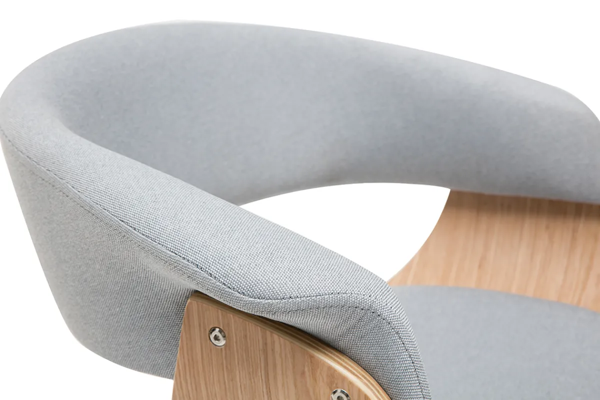 Miliboo Design-Bürosessel grauer Stoff und helles Holz OKTAV* Bürostühle|Bürostuhl Zum Kleinen Preis