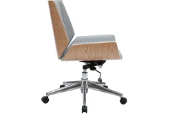 Miliboo Design-Bürosessel helles Holz und PU hellgrauer CURVED* Bürostühle|Bürostuhl Zum Kleinen Preis