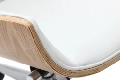 Miliboo Design-Bürosessel helles Holz und PU Weiß CURVED* Bürostühle|Bürostuhl Zum Kleinen Preis