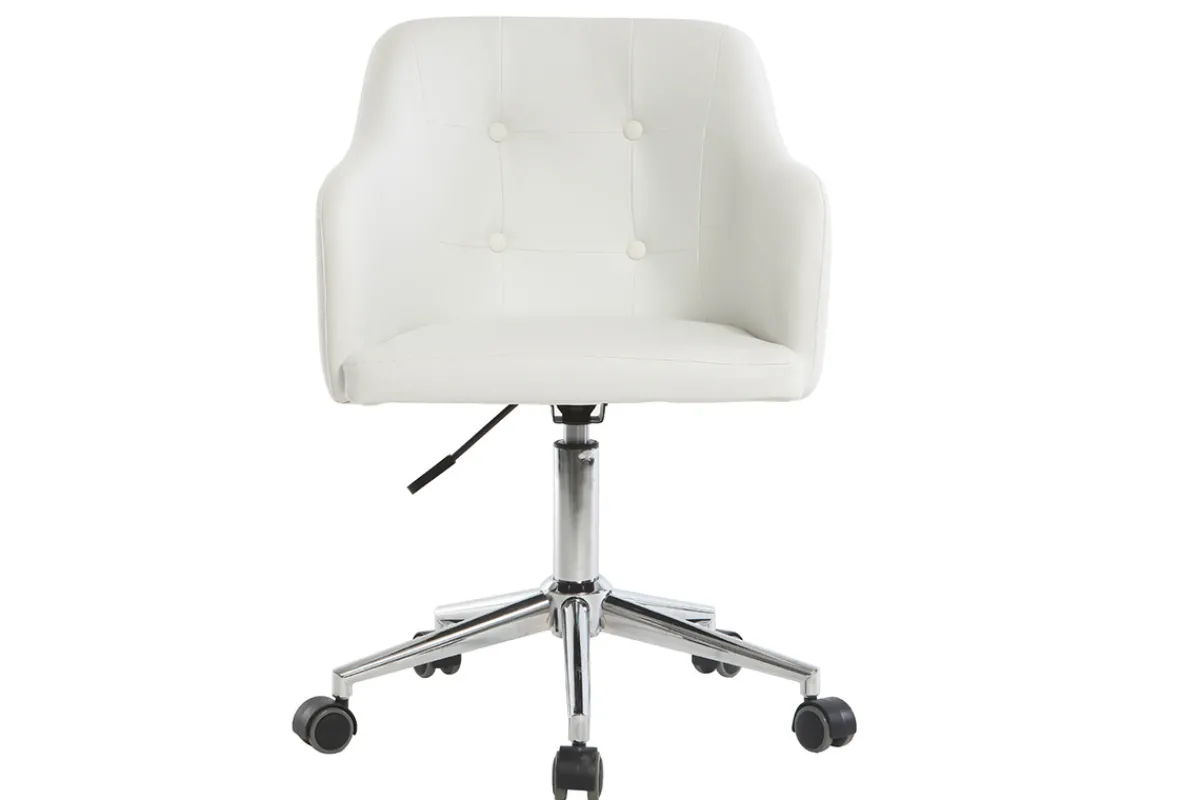 Miliboo Design-Bürosessel PU Weiß BALTIK* Bürostühle|Bürostuhl Zum Kleinen Preis
