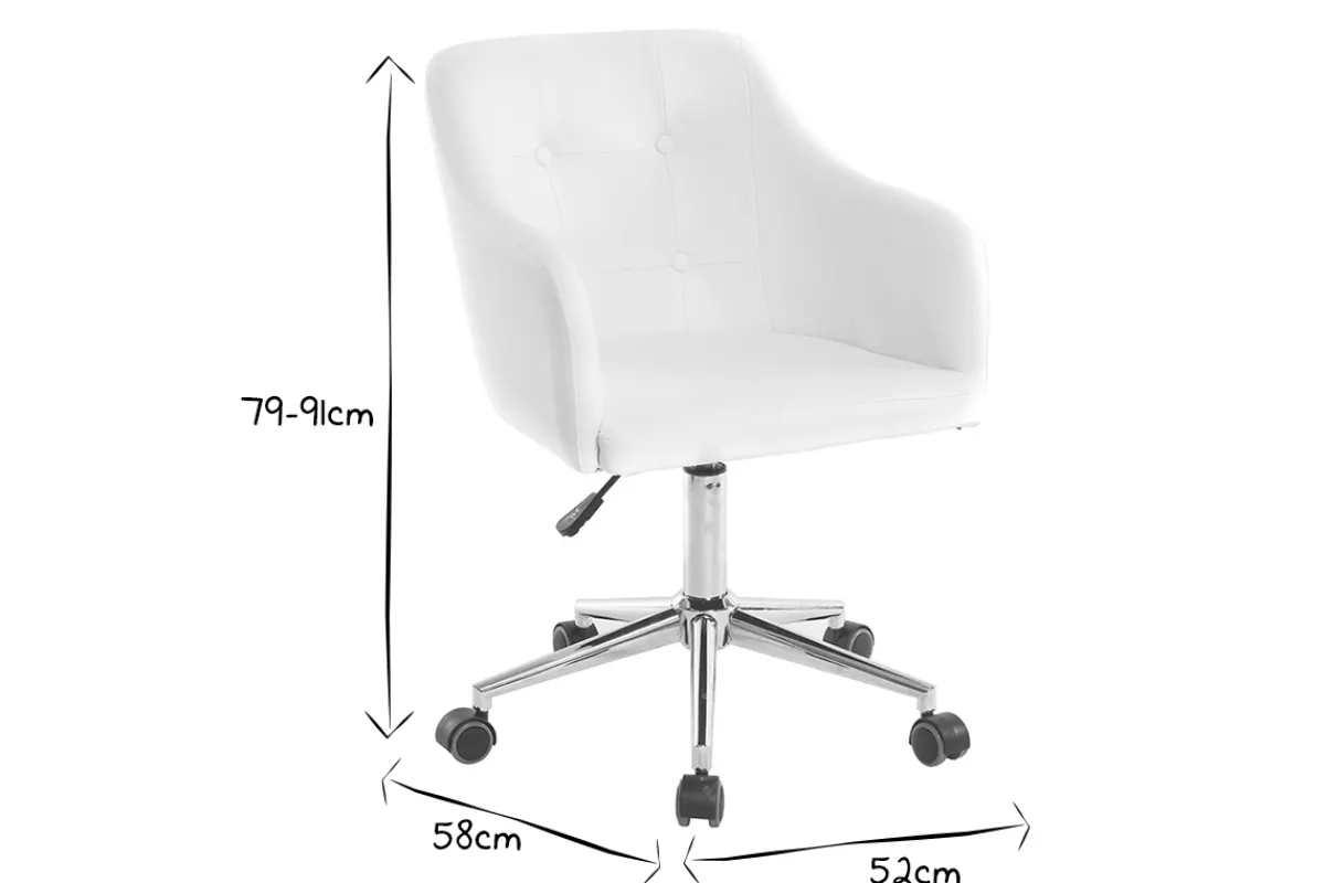 Miliboo Design-Bürosessel PU Weiß BALTIK* Bürostühle|Bürostuhl Zum Kleinen Preis