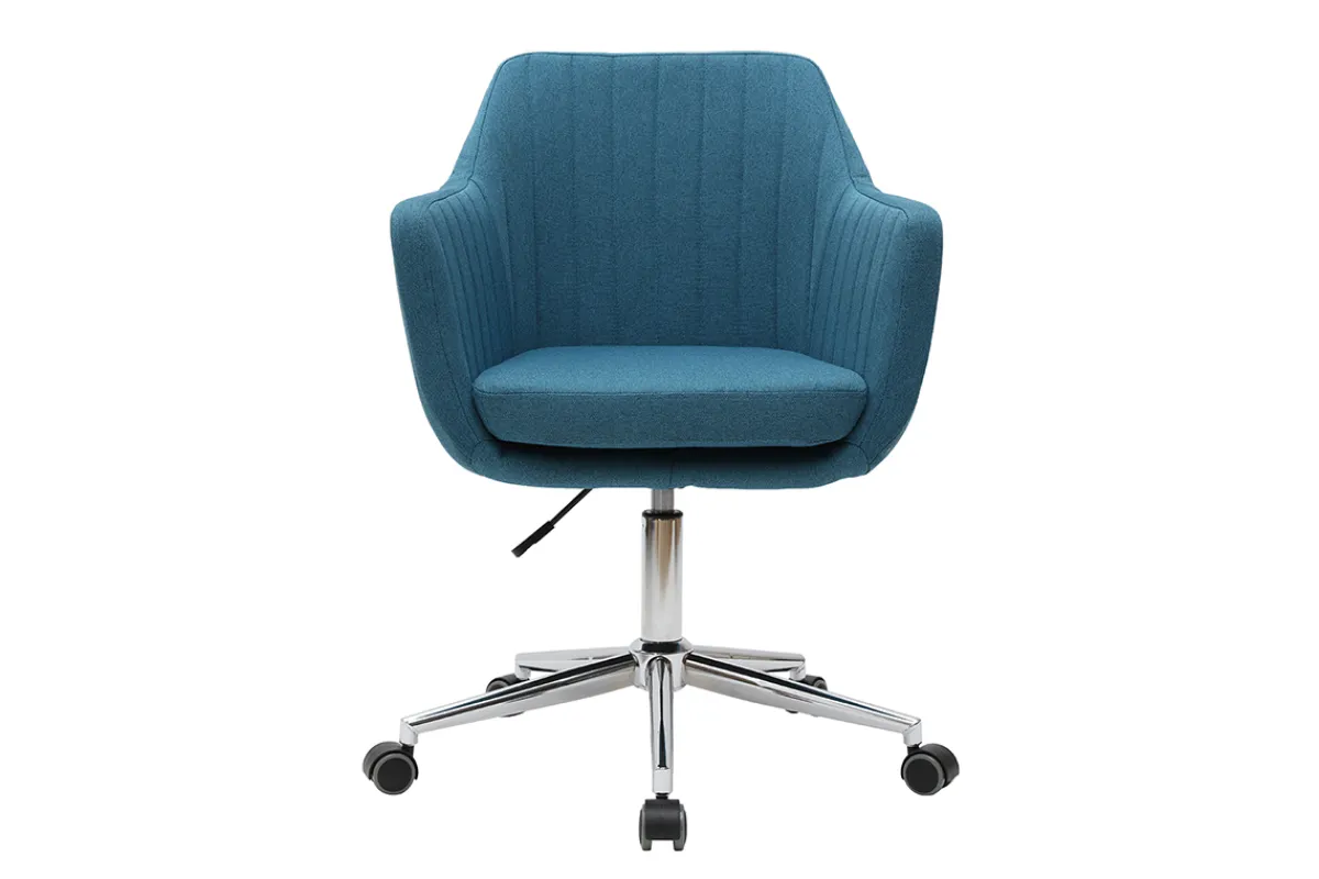 Miliboo Design-Bürosessel Stoff Blaugrün ALEYNA* Bürostühle|Bürostuhl Zum Kleinen Preis