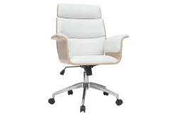 Miliboo Design-Bürosessel weiß und helles Holz ELON* Bürostühle|Bürostuhl Zum Kleinen Preis