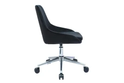 Miliboo Design-Bürostuhl aus schwarzem Samtstoff und verchromtem Metall 360° drehbar HOLO* Bürostühle|Bürostuhl Zum Kleinen Preis