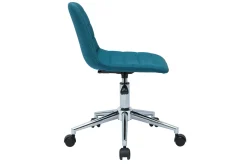 Miliboo Design-Bürostuhl entenblauer Stoff und verchromter Stahl SAURY* Bürostühle|Bürostuhl Zum Kleinen Preis