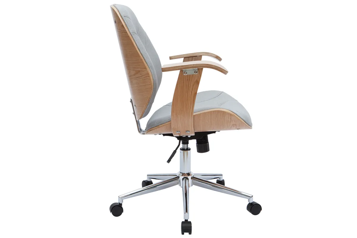 Miliboo Design-Bürostuhl hellgrauer Stoff YORKE* Bürostühle|Bürostuhl Zum Kleinen Preis