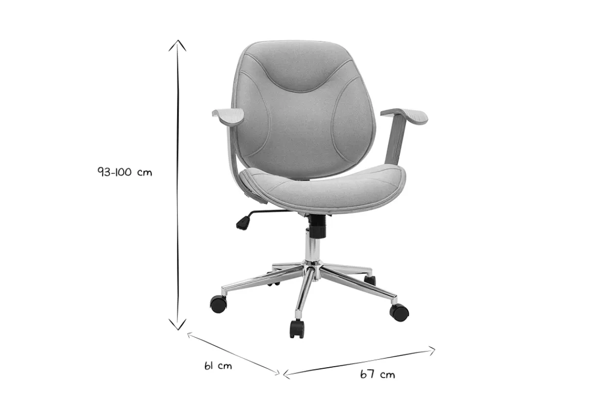 Miliboo Design-Bürostuhl hellgrauer Stoff YORKE* Bürostühle|Bürostuhl Zum Kleinen Preis