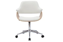 Miliboo Design-Bürostuhl in Weiß mit hellem Holz HANSEN* Bürostühle|Bürostuhl Zum Kleinen Preis