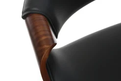 Miliboo Design-Bürostuhl PU Schwarz und Nussbaum ARAMIS* Bürostühle|Bürostuhl Zum Kleinen Preis