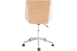 Miliboo Design-Bürostuhl PU Weiß und Helles Holz MELKIOR* Bürostühle|Bürostuhl Zum Kleinen Preis