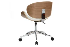 Miliboo Design-Bürostuhl PU Weiß und helles Holz WALNUT* Bürostühle|Bürostuhl Zum Kleinen Preis