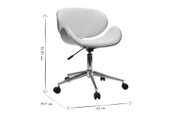 Miliboo Design-Bürostuhl PU Weiß und helles Holz WALNUT* Bürostühle|Bürostuhl Zum Kleinen Preis