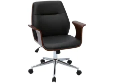 Miliboo Design-Bürostuhl schwarz und dunkles Holz RUFIN* Bürostühle|Bürostuhl Zum Kleinen Preis