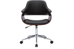 Miliboo Design-Bürostuhl schwarz und dunkles Holz HANSEN* Bürostühle|Bürostuhl Zum Kleinen Preis