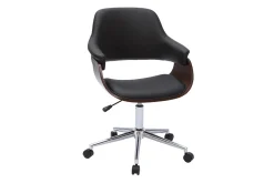 Miliboo Design-Bürostuhl schwarz und dunkles Holz HANSEN* Bürostühle|Bürostuhl Zum Kleinen Preis