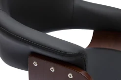 Miliboo Design-Bürostuhl schwarz und dunkles Holz HANSEN* Bürostühle|Bürostuhl Zum Kleinen Preis