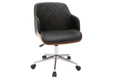 Miliboo Design-Bürostuhl schwarz und dunkles Holz SANDRO* Bürostühle|Bürostuhl Zum Kleinen Preis
