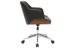 Miliboo Design-Bürostuhl schwarz und dunkles Holz SANDRO* Bürostühle|Bürostuhl Zum Kleinen Preis
