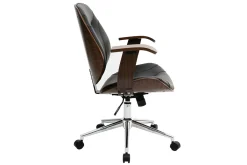 Miliboo Design-Bürostuhl Schwarz und dunkles Holz YORKE* Bürostühle|Bürostuhl Zum Kleinen Preis