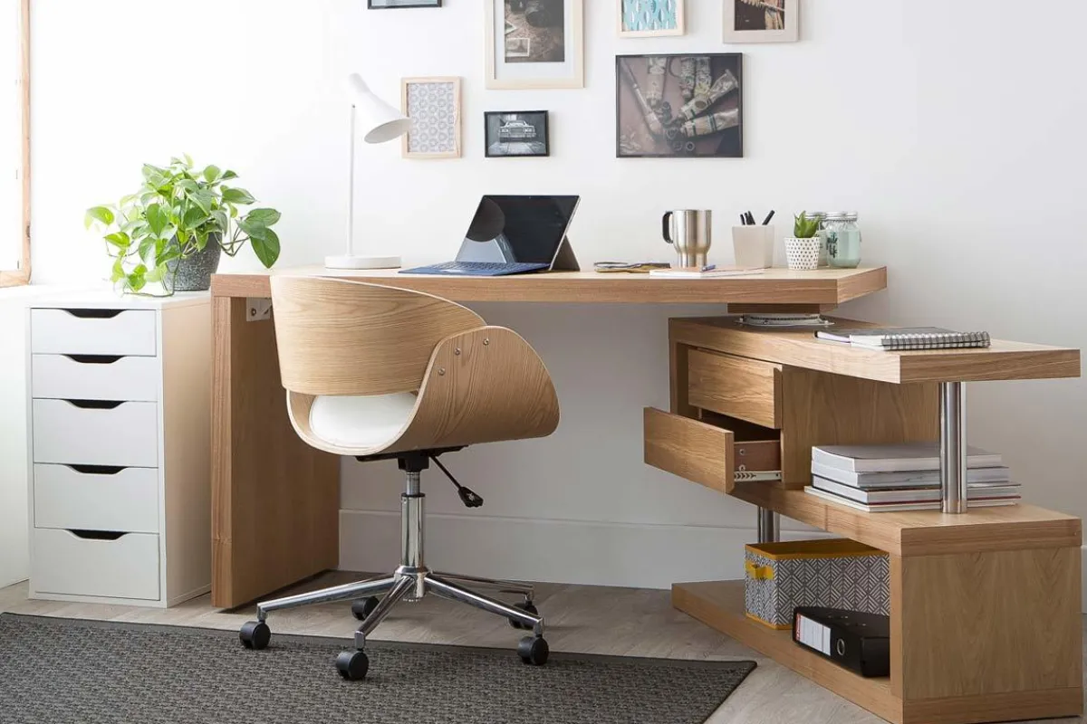 Miliboo Design-Bürostuhl Weiß / Helles Holz BENT* Bürostühle|Bürostuhl Zum Kleinen Preis