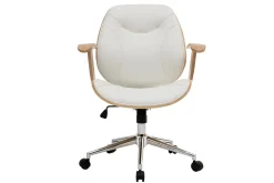 Miliboo Design-Bürostuhl Weiß helles Holz YORKE* Bürostühle|Bürostuhl Zum Kleinen Preis