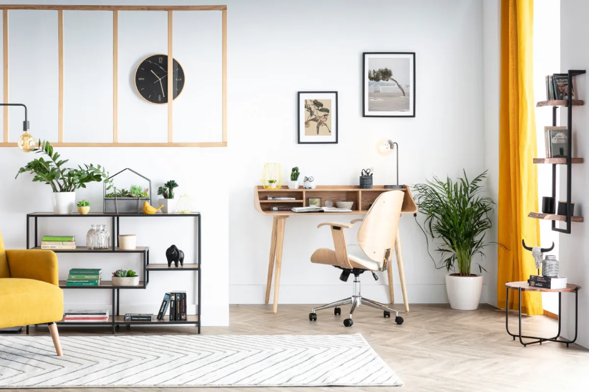 Miliboo Design-Bürostuhl Weiß helles Holz YORKE* Bürostühle|Bürostuhl Zum Kleinen Preis